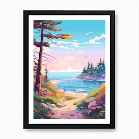 Juan De Fuca Marine Trail Canada 1 Hike Illustration Art Print