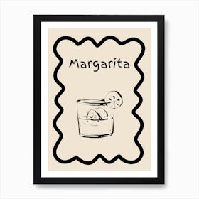 Margarita Doodle Poster B&W Art Print