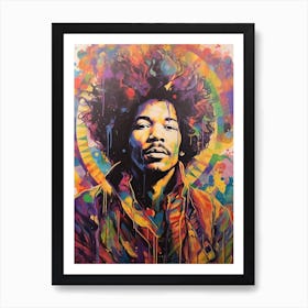 Jimi Hendrix Abstract Portrait 12 Art Print