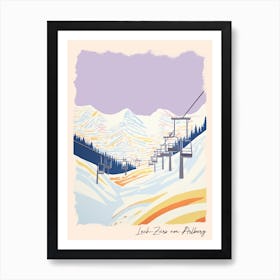 Poster Of Lech Zurs Am Arlberg   Austria, Ski Resort Pastel Colours Illustration 0 Art Print