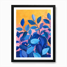 Blue Leaves 36 Art Print