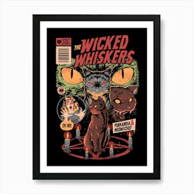 Wicked Whiskers - Dark Horror Movie Cat Poster Gift Art Print