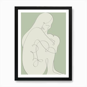 Figurative Drawing Sage Green_2455579 Poster