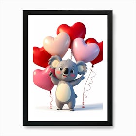 Koala With Balloons Art Print