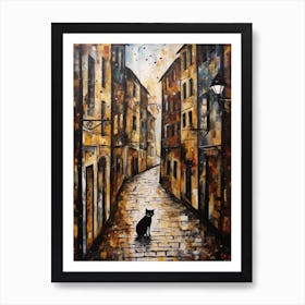 Painting Of Berlin With A Cat In The Style Of Gustav Klimt 1 Art Print