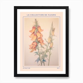 Aconitum French Flower Botanical Poster Art Print