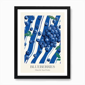 Marche Aux Fruits Blueberries Fruit Summer Illustration 4 Art Print