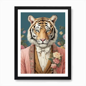 Tiger Illustrations Wearing A Wedding Tuxedo 3 Art Print