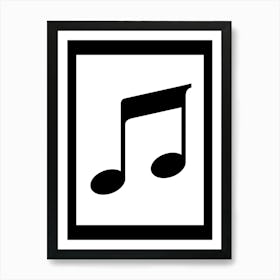 Music Note icon black and white Art Print