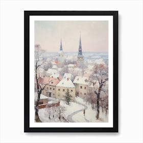 Dreamy Winter Painting Tallinn Estonia 3 Art Print