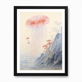 Box Jellyfish Japanese Style Illustration 3 Art Print