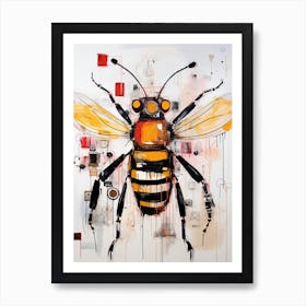 Bee 6 Basquiat style Art Print