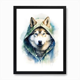 Siberian Husky Dog As A Jedi 3 Art Print