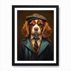 Gangster Dog Cavalier King Charles Spaniel Art Print