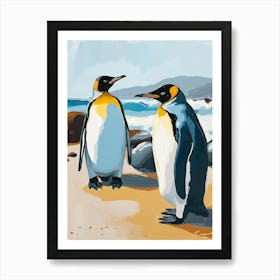 King Penguin Boulders Beach Simons Town Colour Block Painting 3 Art Print