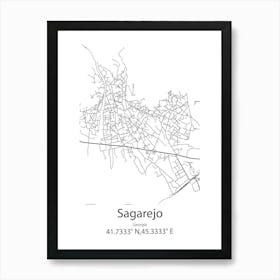 Sagarejo,Georgia Minimalist Map Art Print