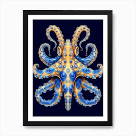 Southern Blue Ringed Octopus Illustration 4 Art Print