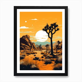 Joshua Tree National Park In Gold And Black (4) Art Print
