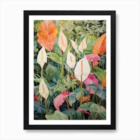 Tropical Plant Painting Peace Lily 1 Art Print