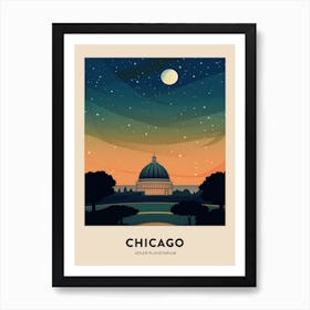 Adler Planetarium Chicago Travel Poster Art Print