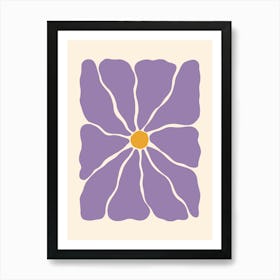 Abstract Flower 01 - Purple Art Print