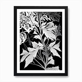 Lovage Leaf Linocut 2 Art Print