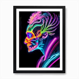 Neon Skull 1 Art Print