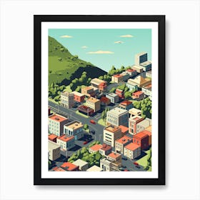 Cape Town, South Africa, Flat Illustration 3 Art Print