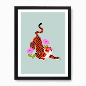 Tiger Flower Hunt Art Print