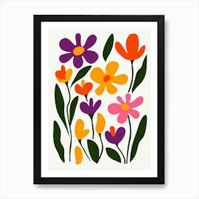 Flowers On A White Background 18 Art Print