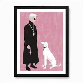 Pope And Dog Art Print