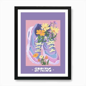 Spring Poster Retro Sneakers With Flowers 90s Illustration 6 Art Print