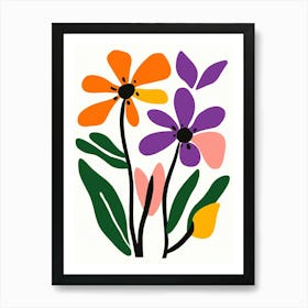 Flowers And Butterflies 1 Art Print