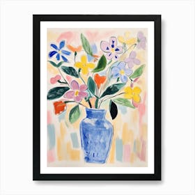 Flower Painting Fauvist Style Periwinkle 4 Art Print