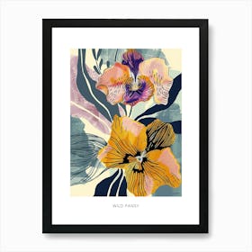 Colourful Flower Illustration Poster Wild Pansy 4 Art Print