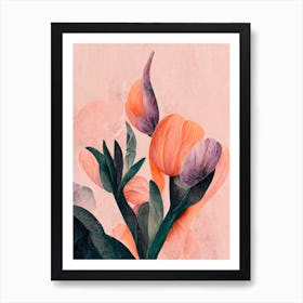 Tangelo Tulips No 2 Art Print