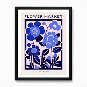 Blue Flower Market Poster Cineraria 2 Art Print