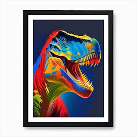 Carcharodontosaurus Primary Colours Dinosaur Art Print