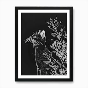 Chausie Cat Minimalist Illustration 3 Art Print