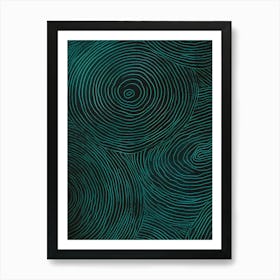 Teal Swirls Art Print