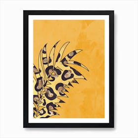 Leopard Print Leaf Yellow Art Print