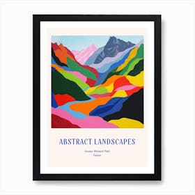 Colourful Abstract Vanoise National Park France 2 Poster Blue Art Print