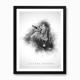 Future Rapper Rapper Sketch Art Print