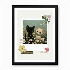 Scrapbook Kittens Fairycore Painting 1 Art Print