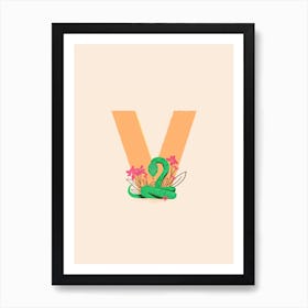 Letter V Viper Art Print