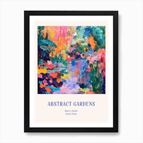 Colourful Gardens Monets Garden Usa 3 Blue Poster Art Print