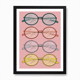 Eyeglasses in Pink Art Print
