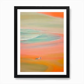 Orient Bay Beach, St Martin Pink & Orange Millenial Art Print