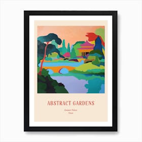 Colourful Gardens Summer Palace China 3 Red Poster Art Print