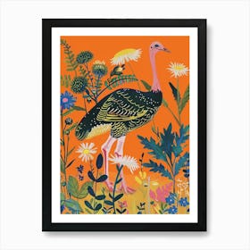 Spring Birds Ostrich 1 Art Print